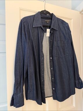 Banana Republic Indigo Blue Denim Button-Front Shirt